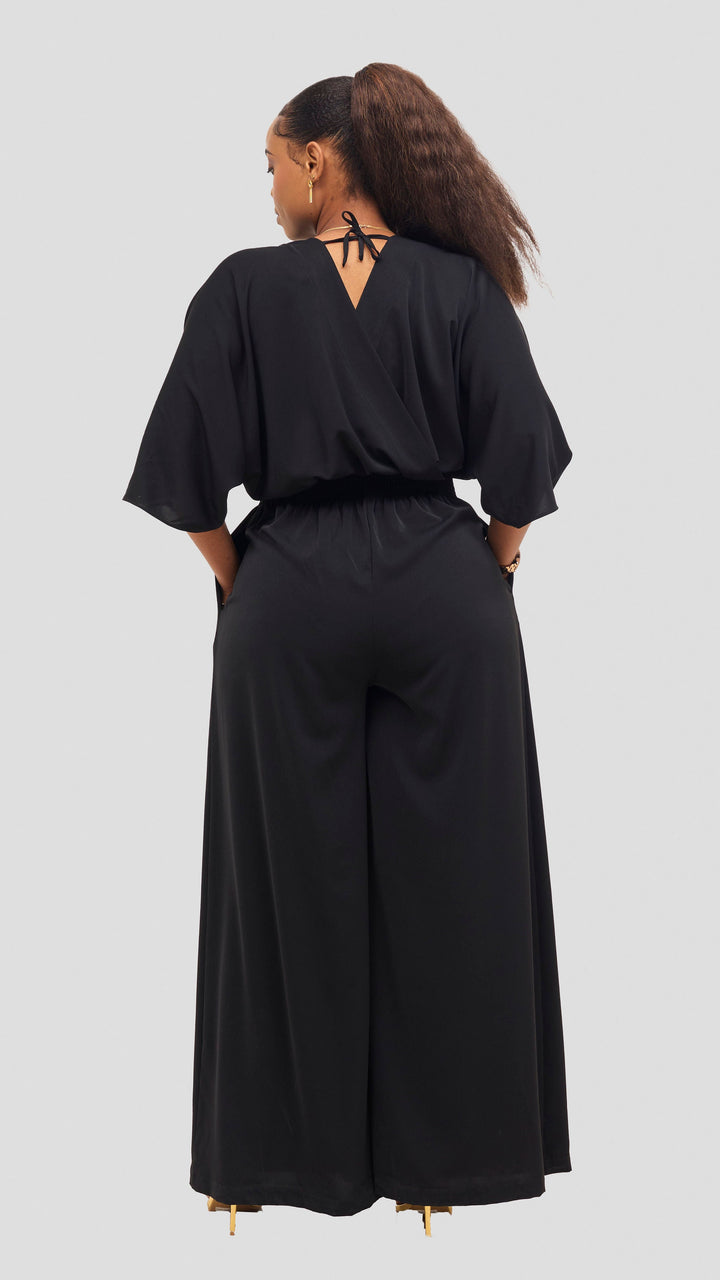Vivo Iyana Shirred Waist Jumpsuit - Navy