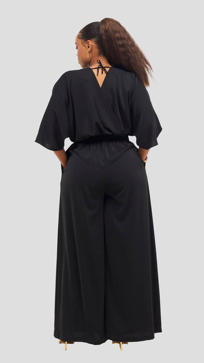 Vivo Iyana Shirred Waist Jumpsuit - Navy