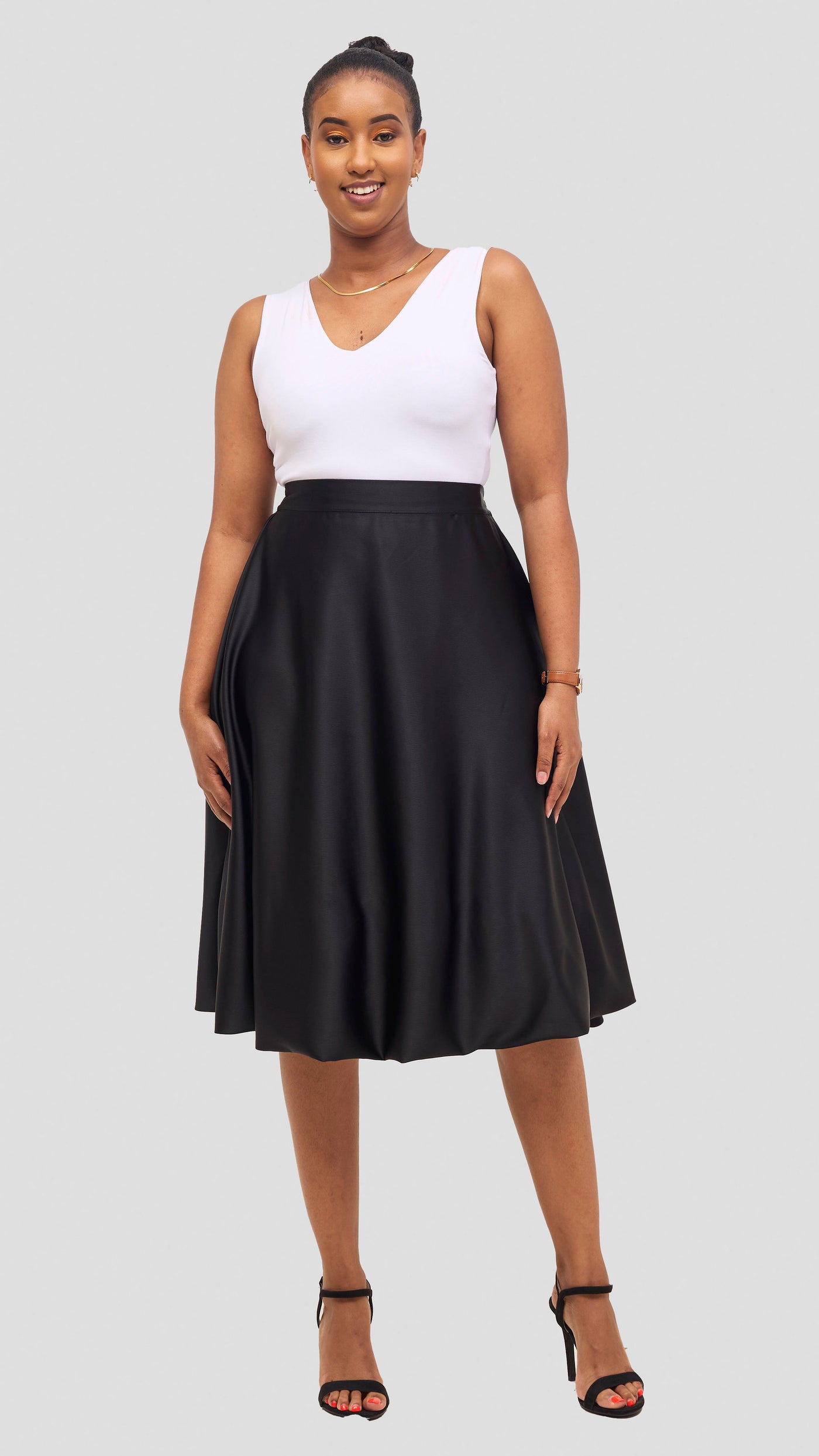 Vivo Iyana Bubble Midi Skirt - Black