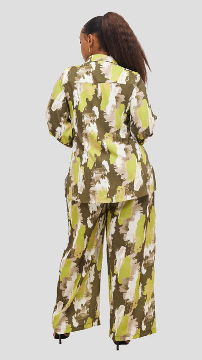 Vivo Wastani Drawstring Pants - Lime / Hunters Marra Print