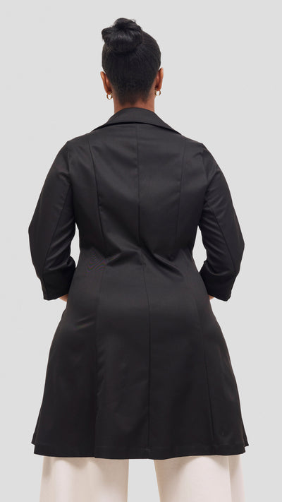 Vivo Aleri Trench Coat Dress - Black