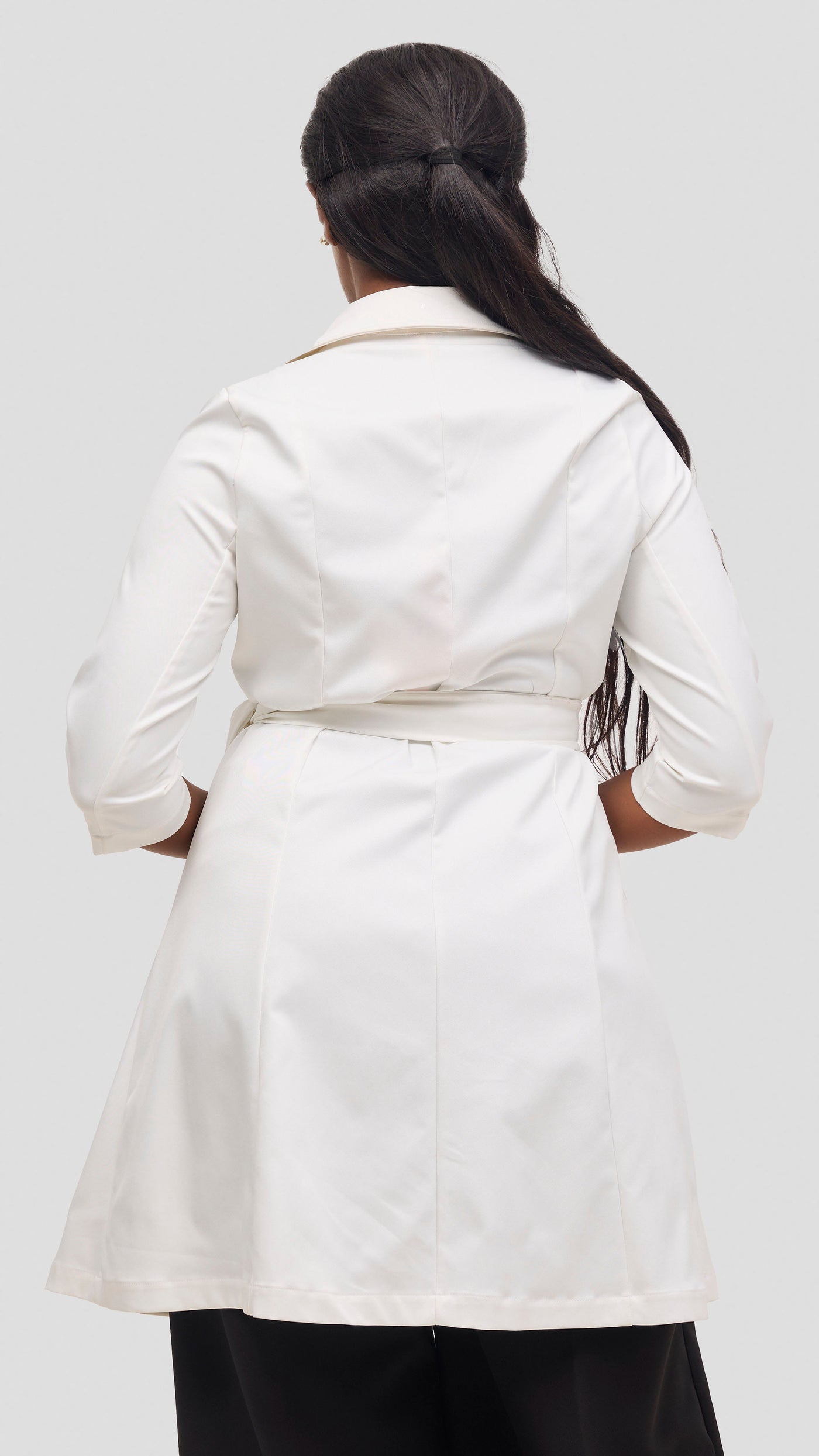 Vivo Aleri Trench Coat Dress - White