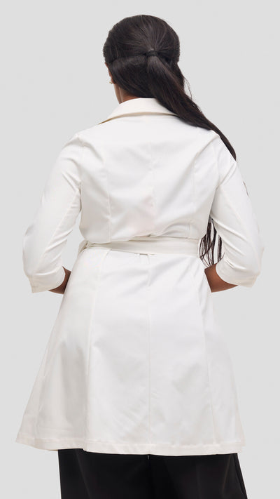 Vivo Aleri Trench Coat Dress - White