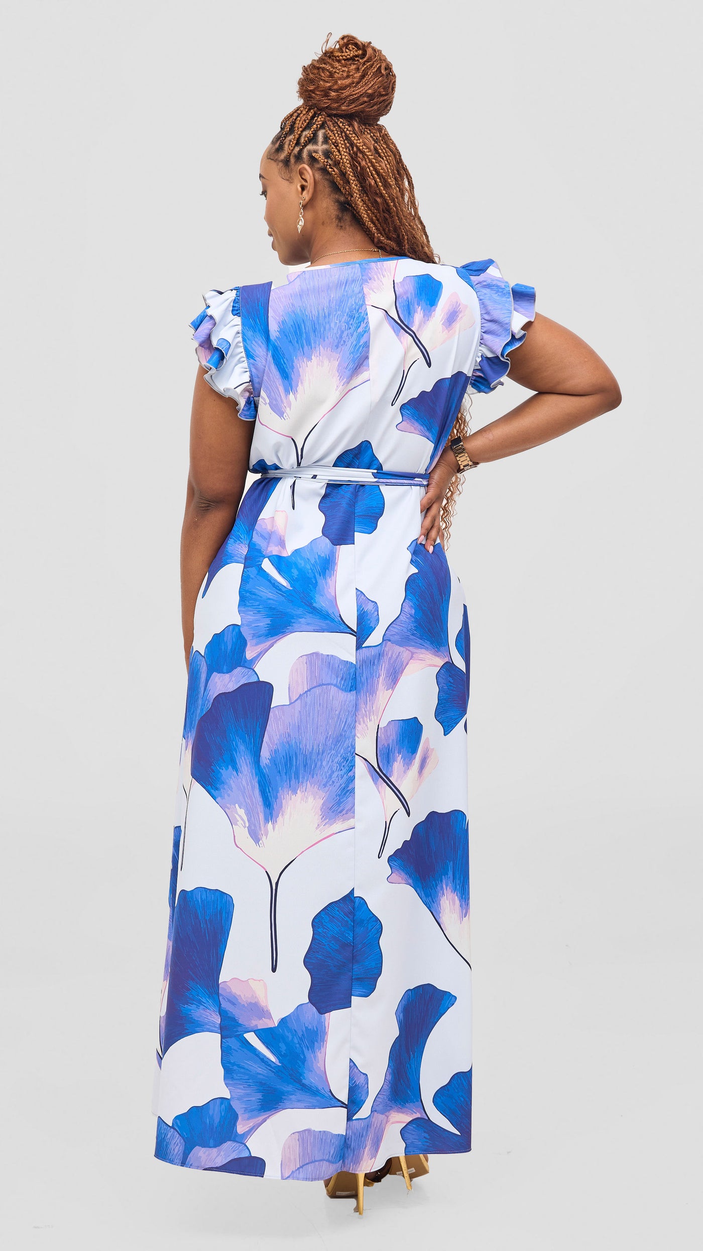 Vivo Nasinka A-Line Maxi Dress - Sky Blue / Blue Print