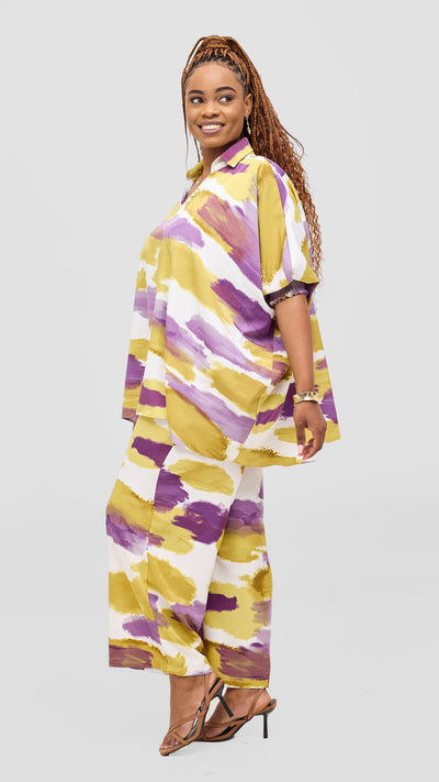 Vivo Sanali Loose Top - Purple / Olive