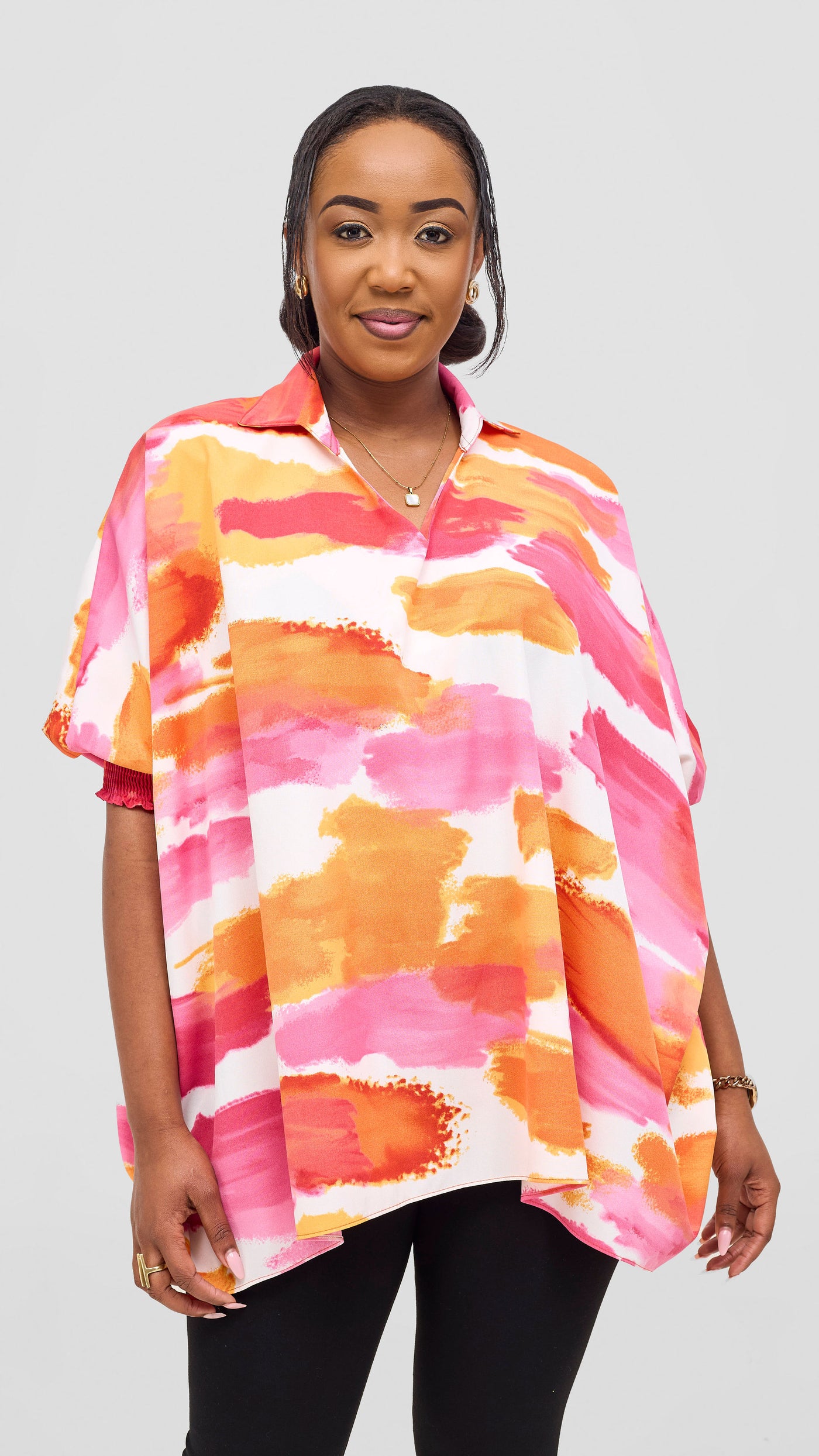 Vivo Sanali Loose Top - Orange /Pink