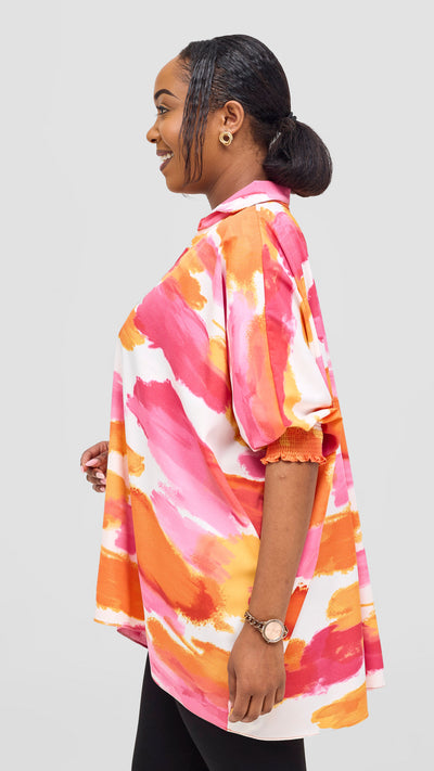Vivo Sanali Loose Top - Orange /Pink