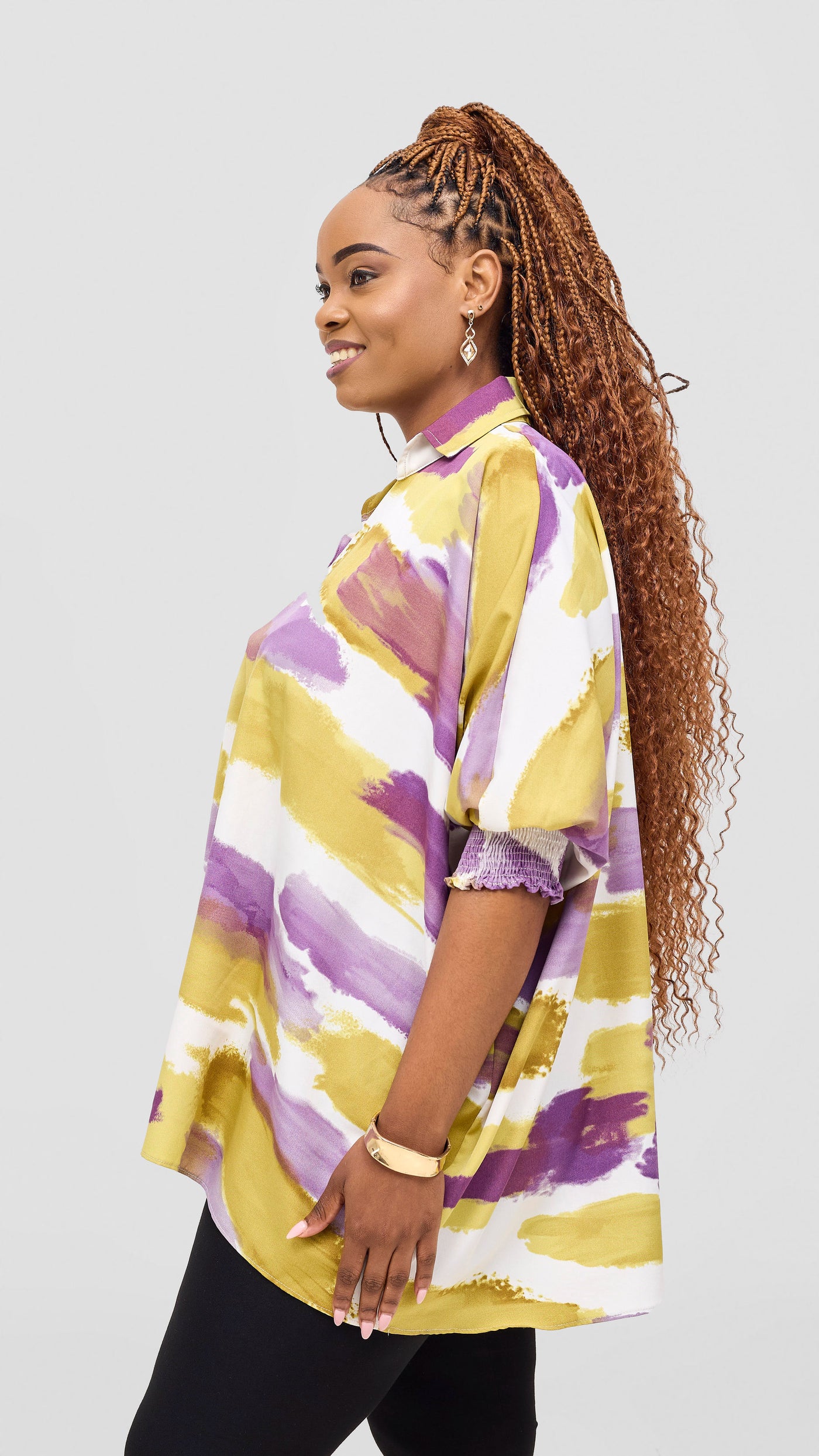 Vivo Sanali Loose Top - Purple / Olive