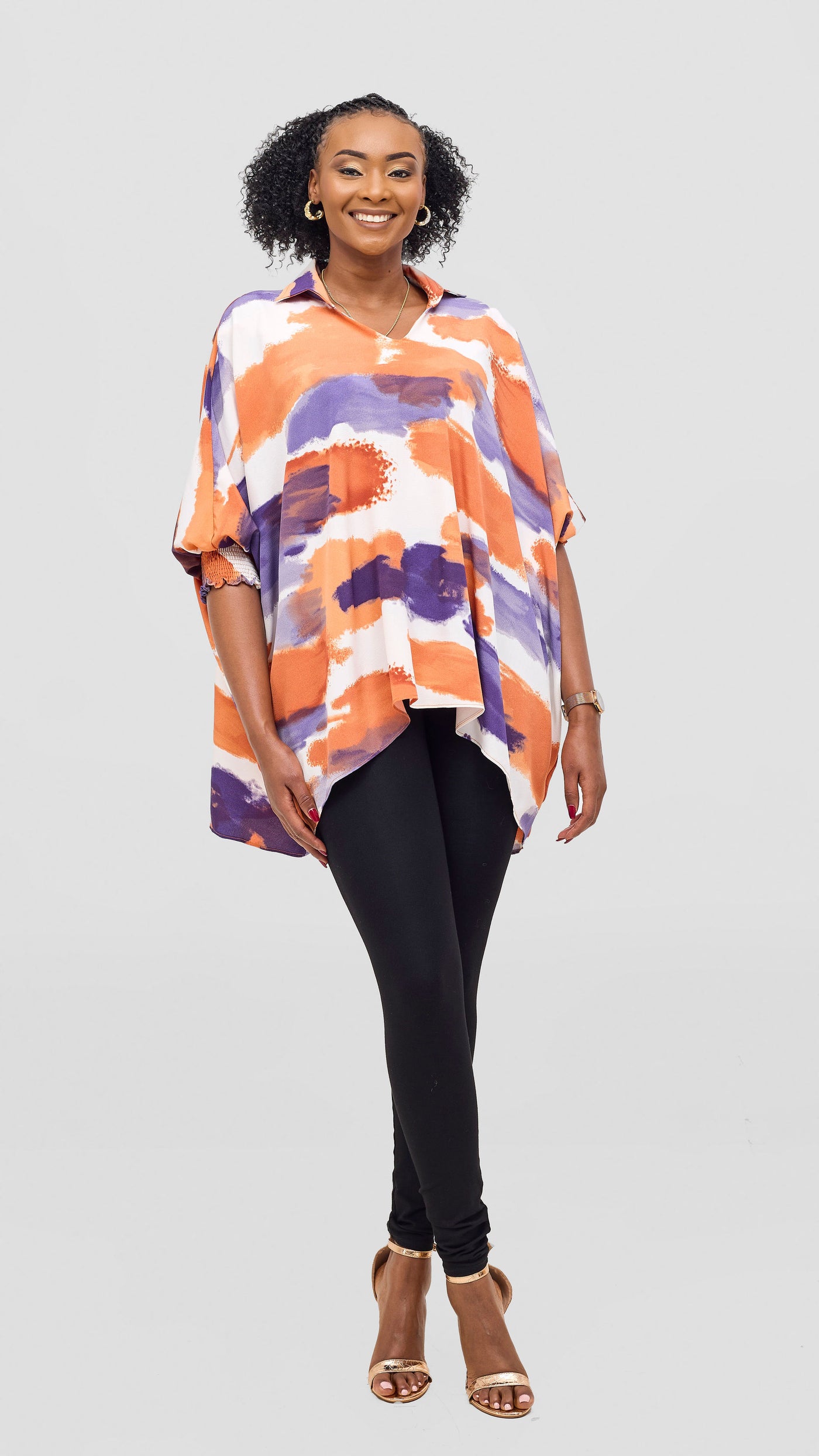 Vivo Sanali Loose Top - Purple / Peach