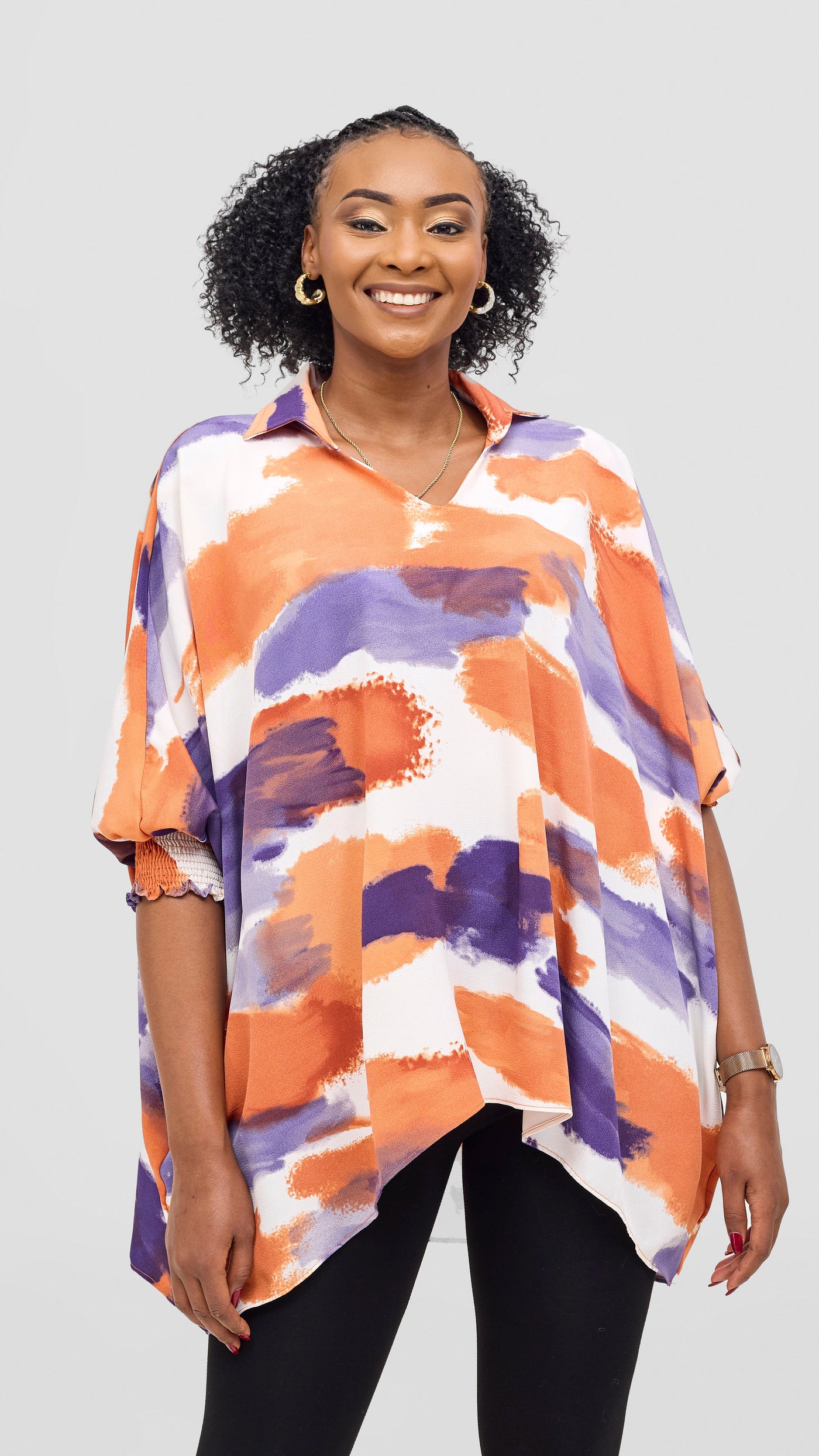 Vivo Sanali Loose Top - Purple / Peach