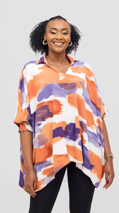 Vivo Sanali Loose Top - Purple / Peach