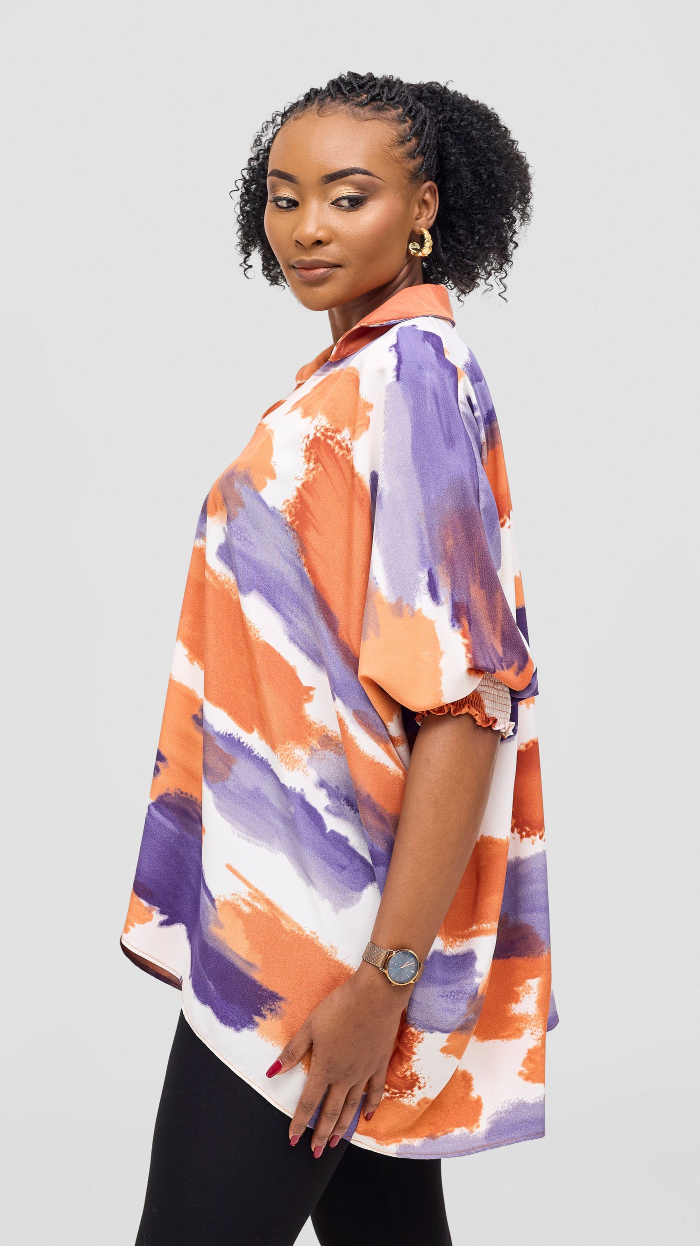 Vivo Sanali Loose Top - Purple / Peach