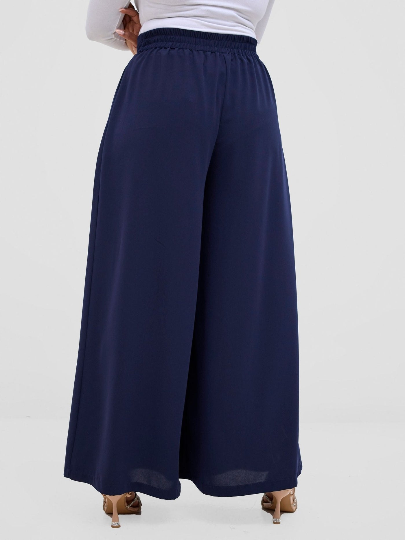Vivo Hari Wide Leg Pants - Navy Blue - Shopzetu