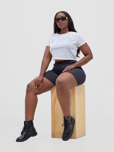Zoya Vasha Short Sleeve Mesh Top - White - Shopzetu