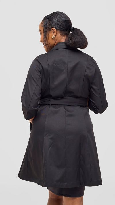Vivo Aleri Trench Coat Dress - Black