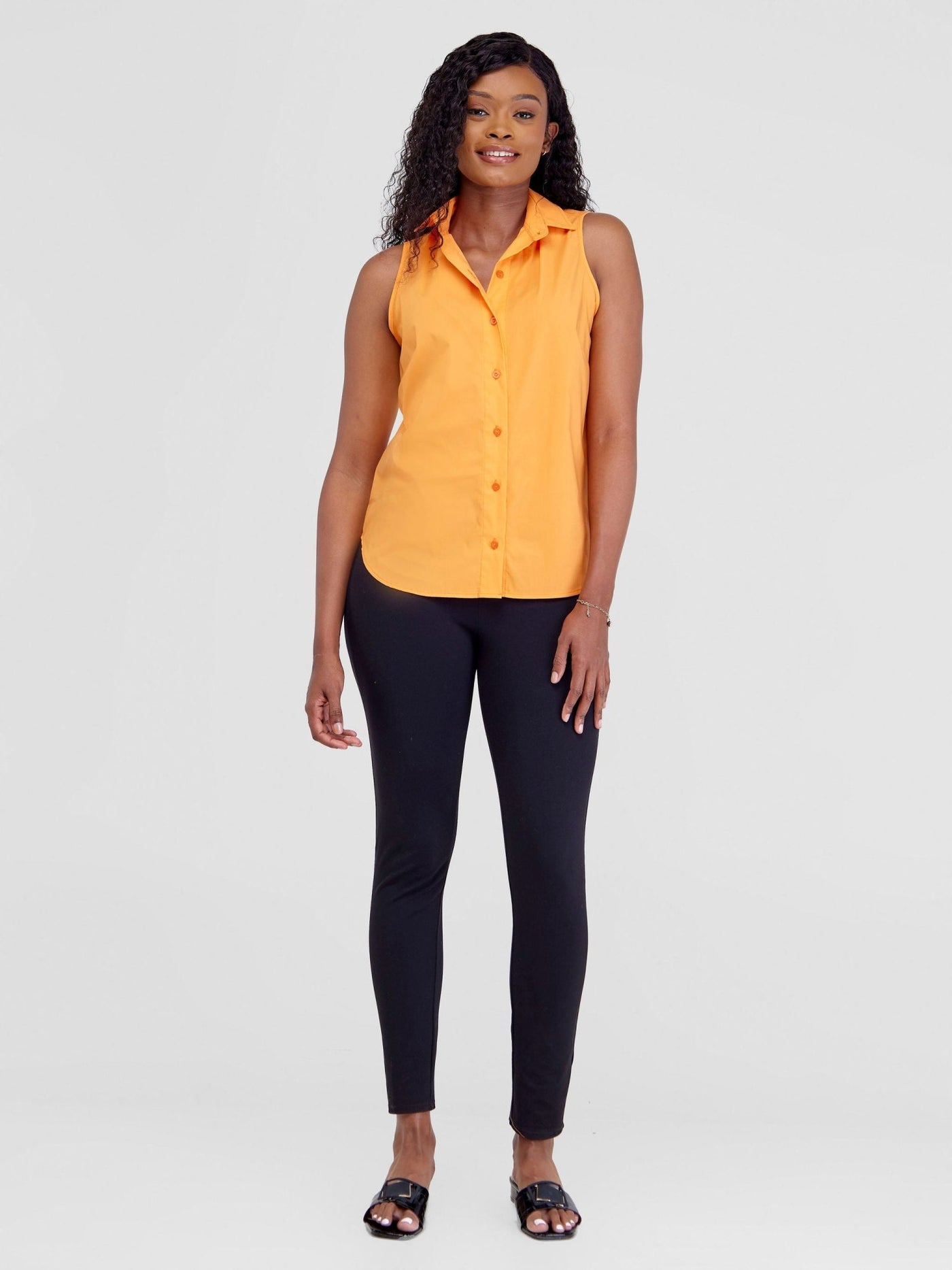 Safari Kamari Halter Shirt - Orange - Shopzetu