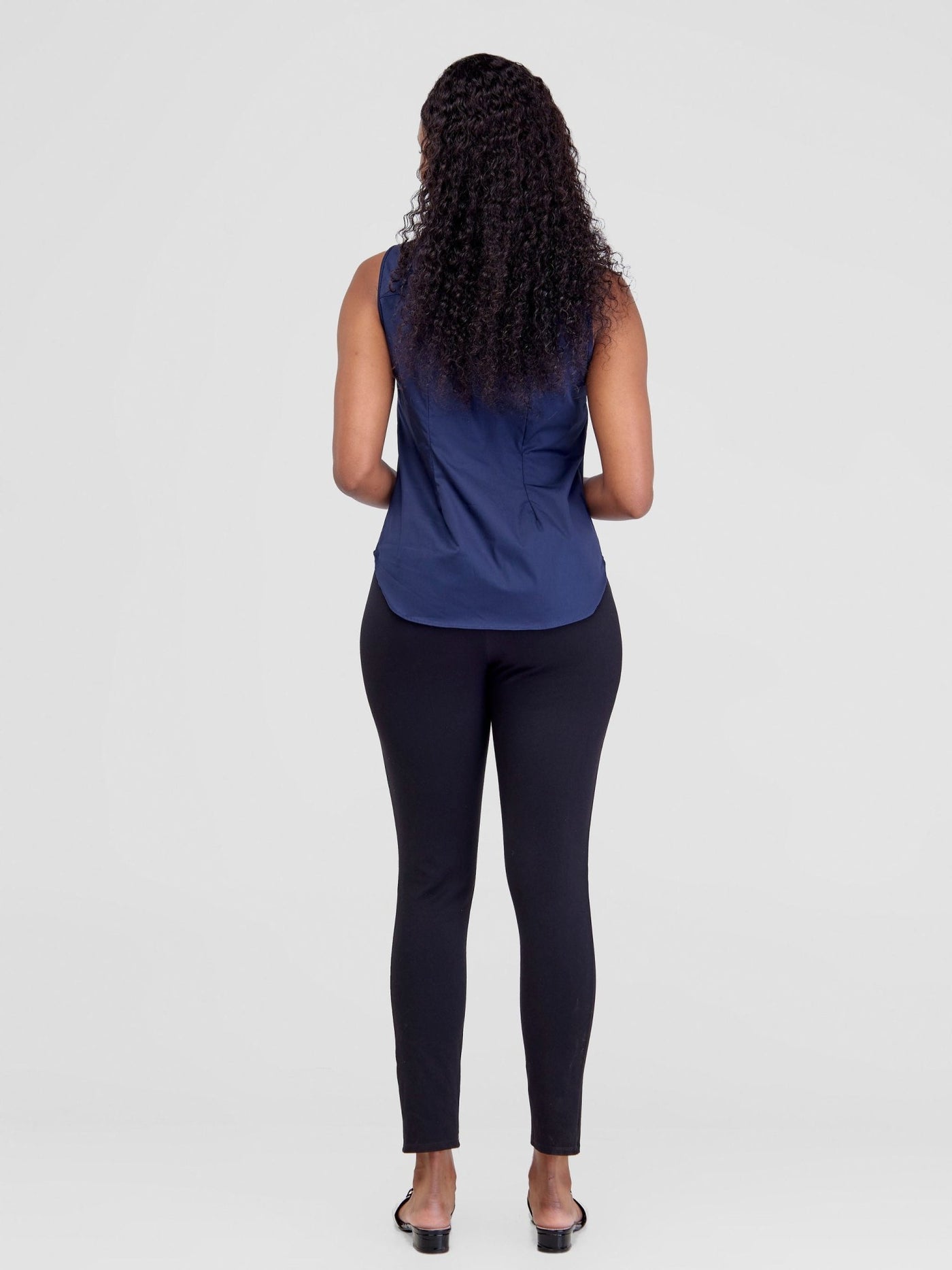 Safari Kamari Halter Shirt - Navy Blue - Shopzetu