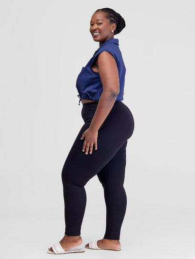 Safari Kamari Drop Shoulder Top - Navy Blue - Shopzetu