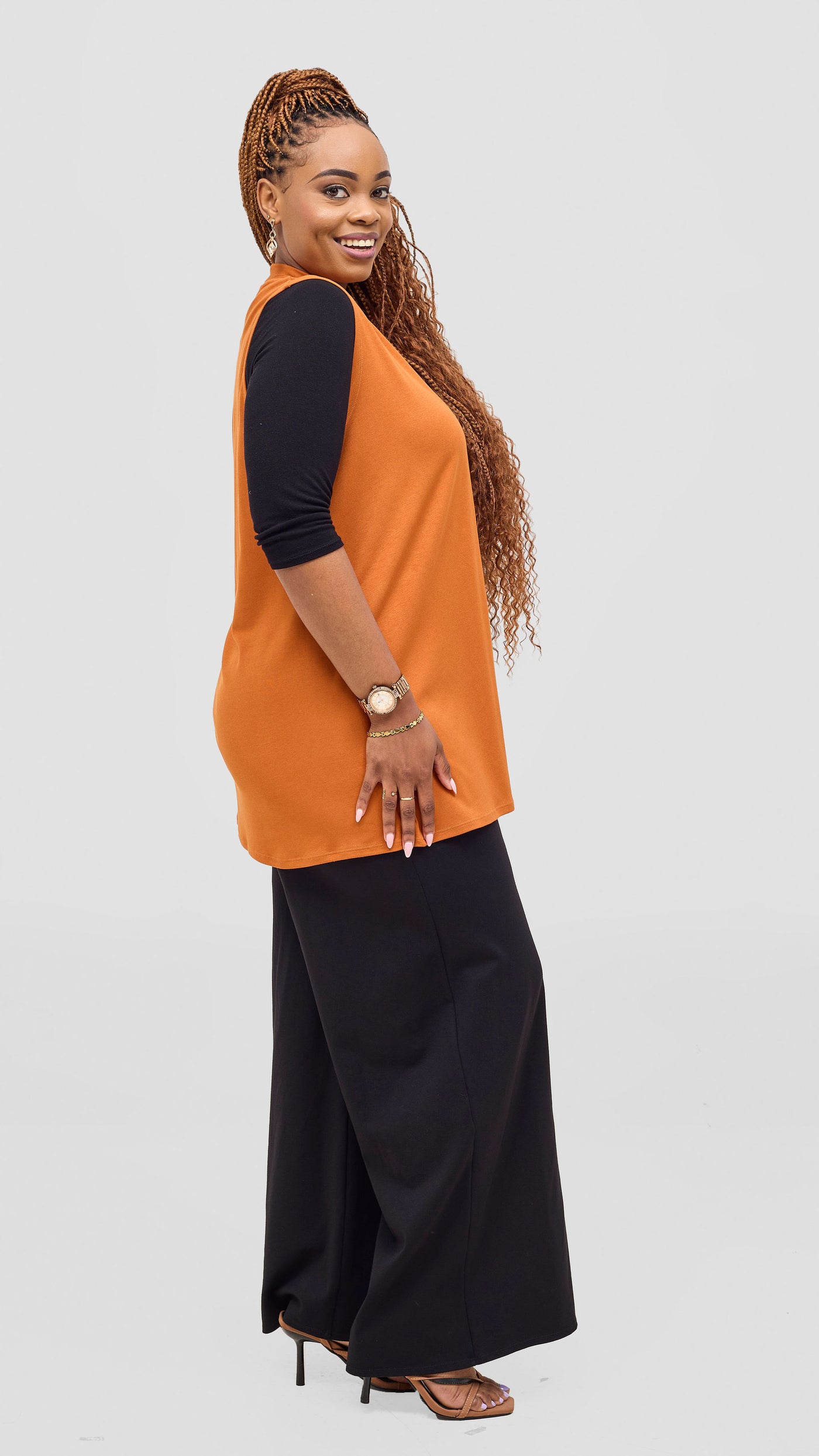 Vivo Everyday Sleeveless Jersey Waterfall - Rust