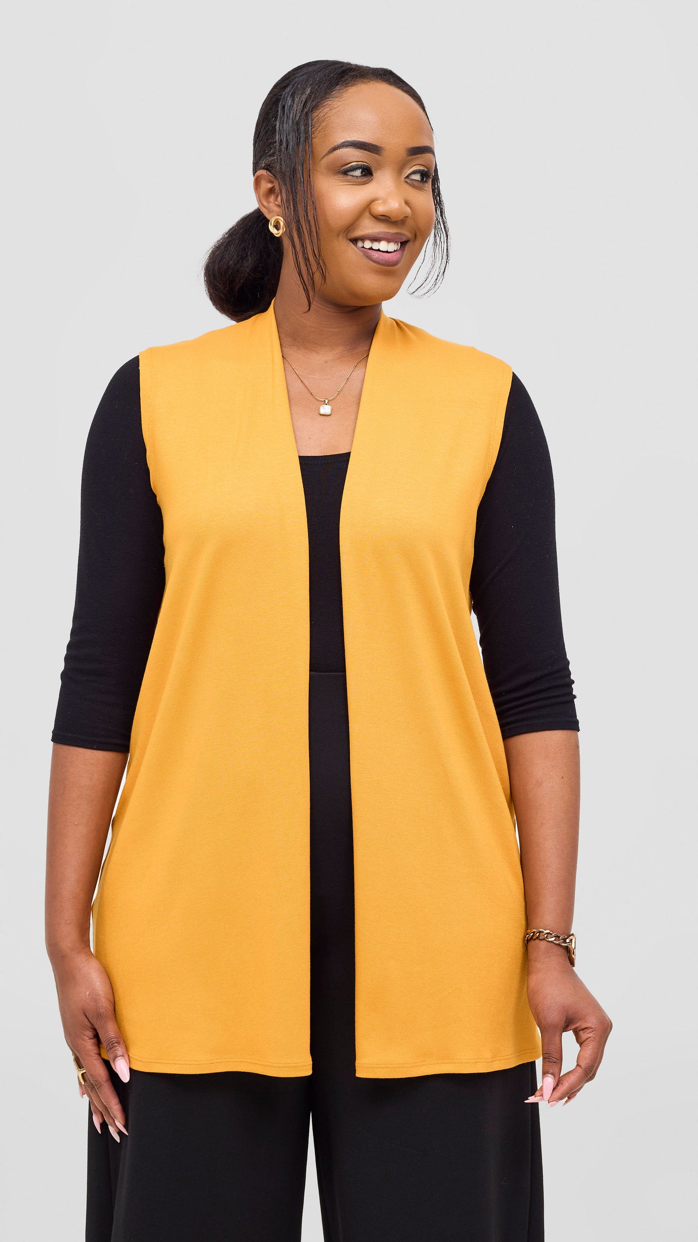 Vivo Everyday Sleeveless Jersey Waterfall - Mustard