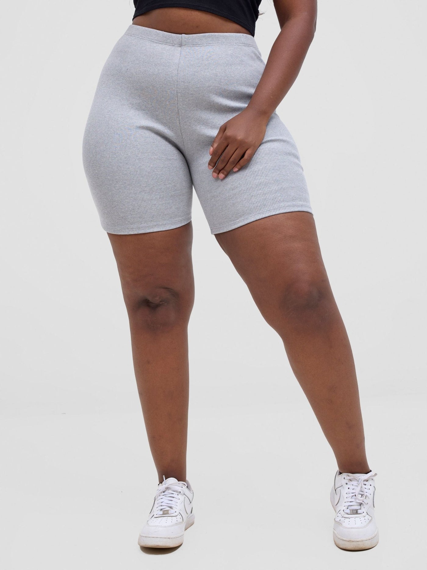 Zoya Vasha Biker Shorts - Grey - Shopzetu