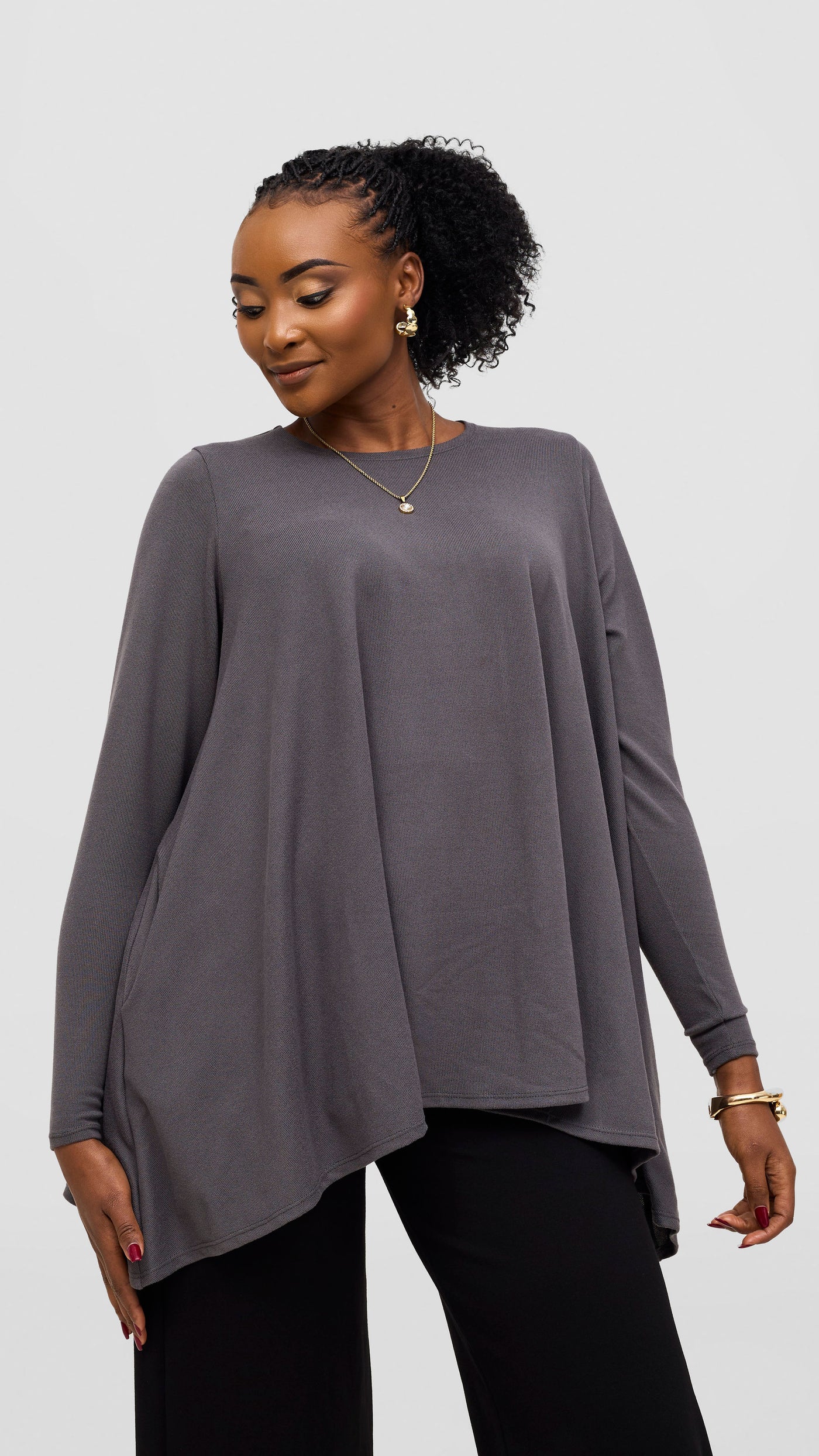 Vivo Tanda Loose Sweater - Dark Grey