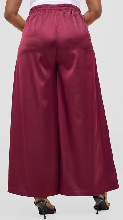 Vivo Iyana Wide Leg Pants - Maroon