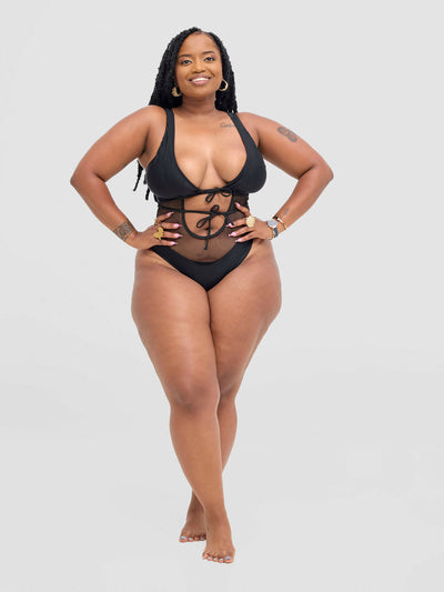 Shells Attic Monokini Swimwear Suit - Black - Shopzetu