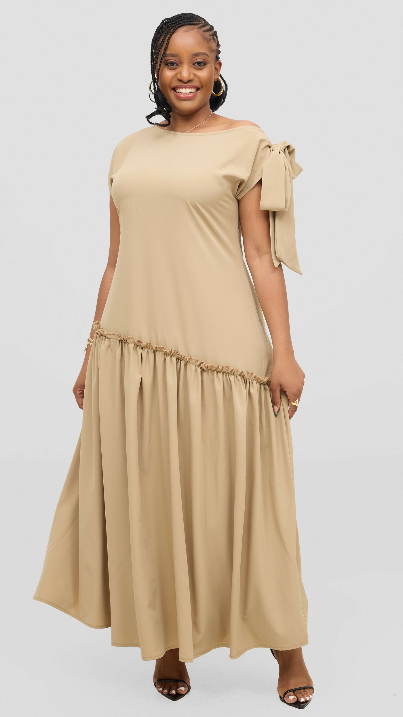 Jolly Fancy Wear Tanua Shift Dress - Beige