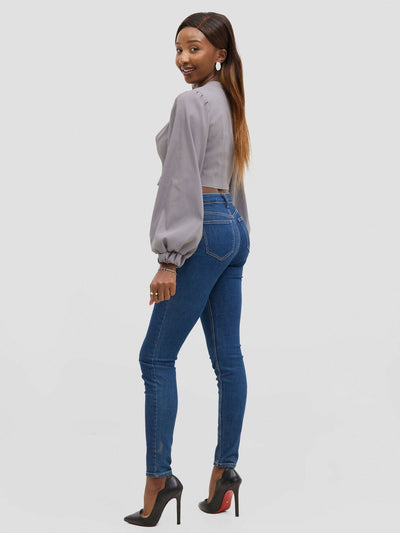 Cuttfitt Crop Top - Grey - Shopzetu