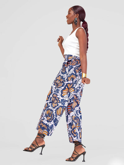 Simbaress Tenge Pants - Orange / Navy Blue - Shopzetu