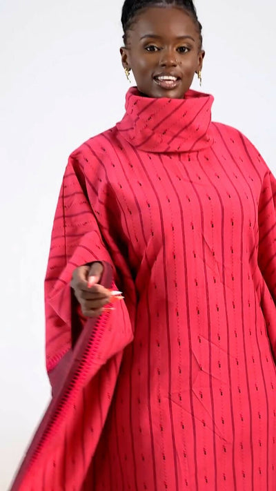 Rafiki Threads Coral Dera Dress - Coral Print - Shopzetu