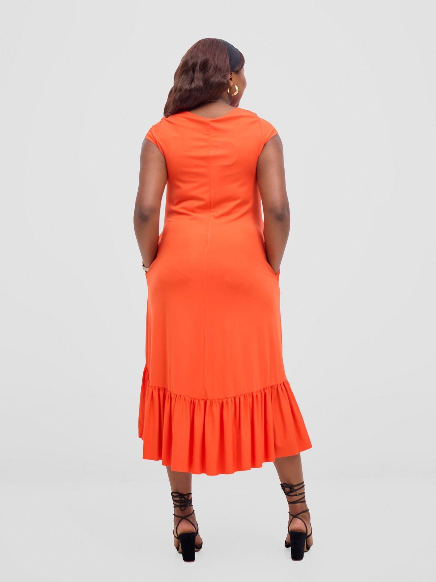 Vivo Lindi High Low Dress - Orange - Shopzetu