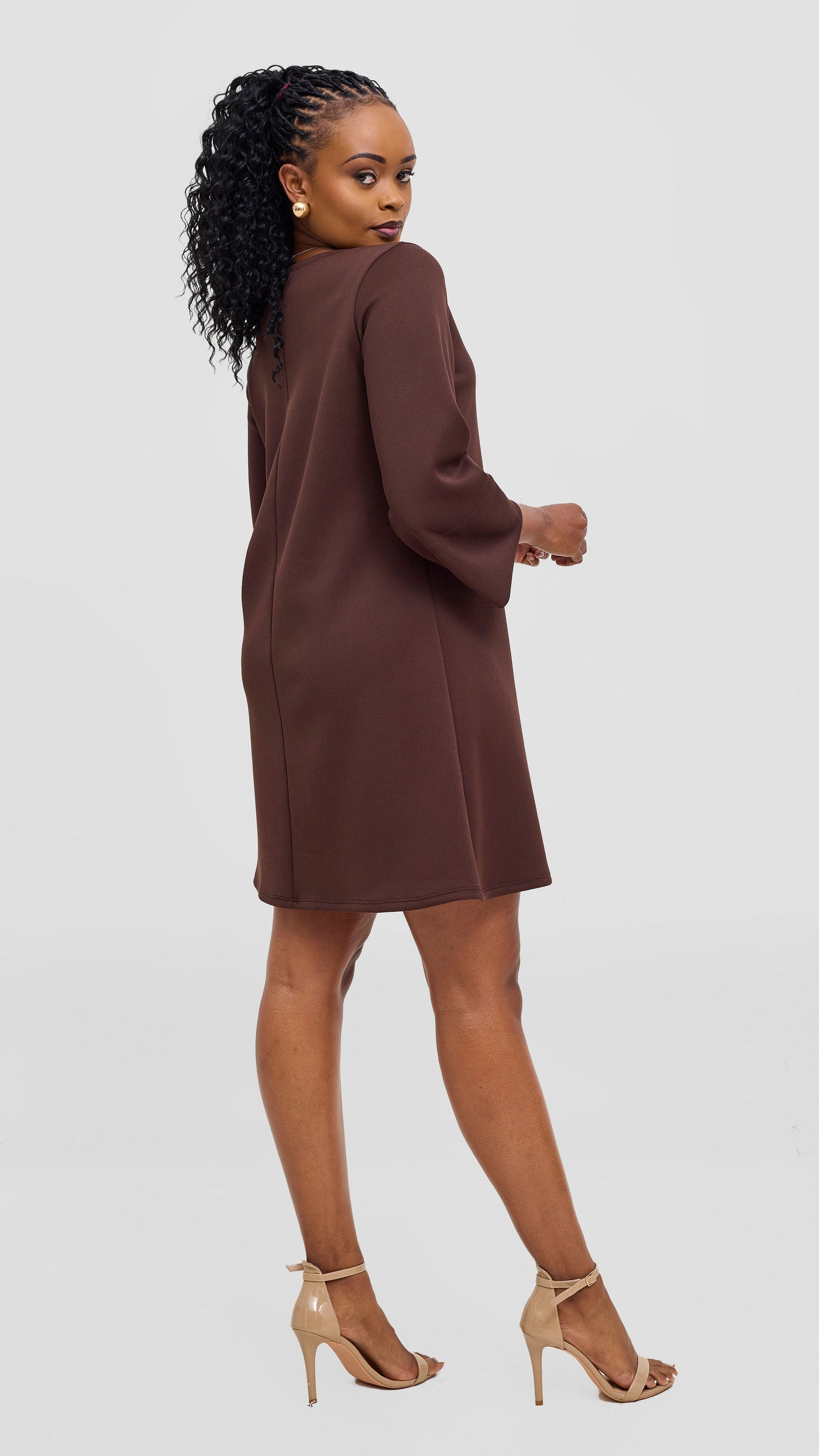 Vivo Ria A-Line Dress - Chocolate
