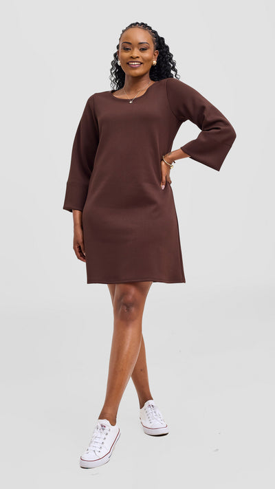 Vivo Ria A-Line Dress - Chocolate