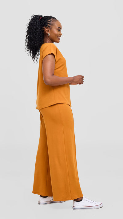 Vivo Ria Drop Shoulder Top - Dark Mustard