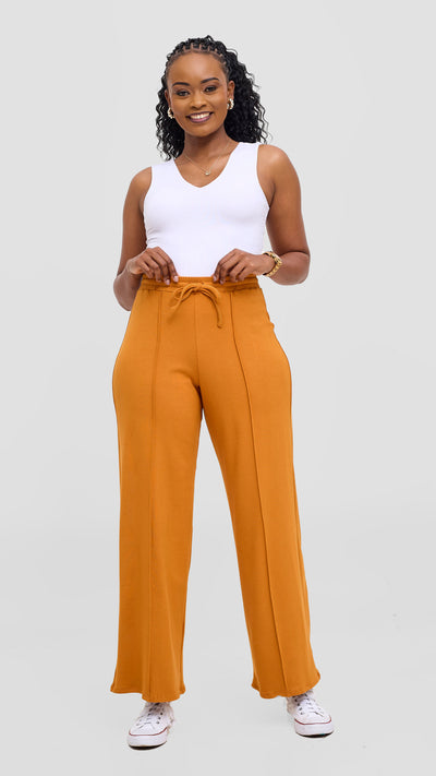 Vivo Ria Panelled Pants - Dark Mustard