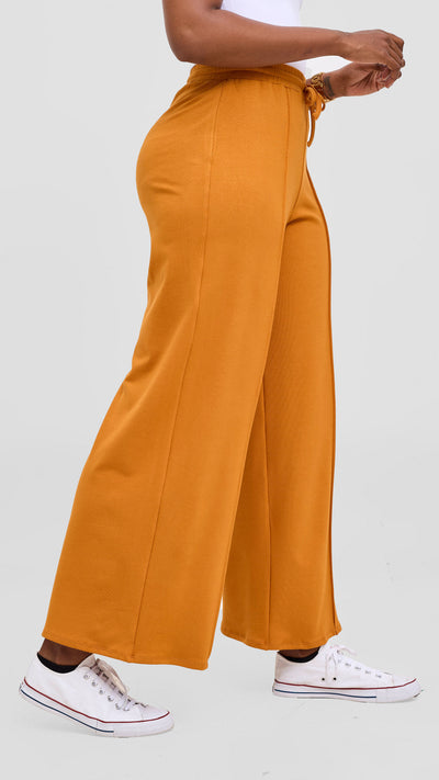 Vivo Ria Panelled Pants - Dark Mustard