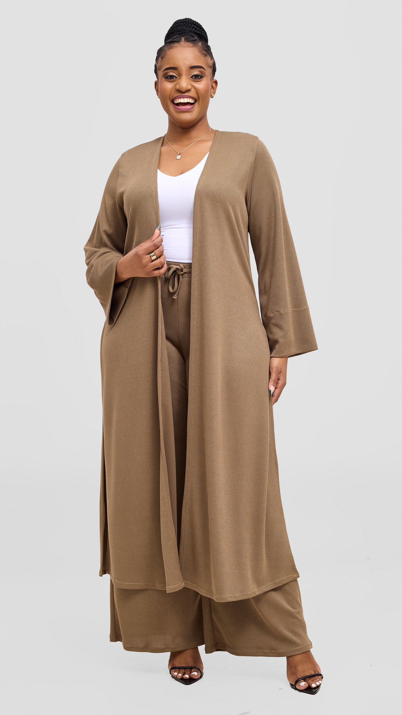 Vivo Ria Pants & Waterfall Set - Taupe