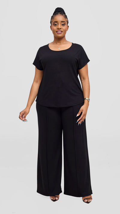 Vivo Ria Drop Shoulder Top - Black