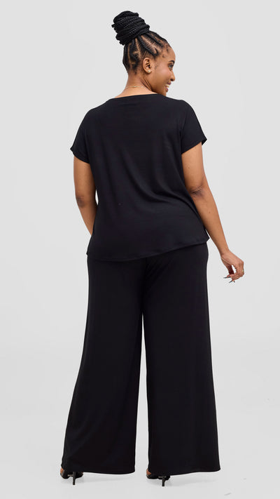 Vivo Ria Drop Shoulder Top - Black