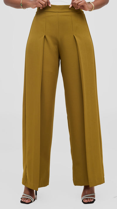Vivo Nora Wide Leg Pants - Dark Olive