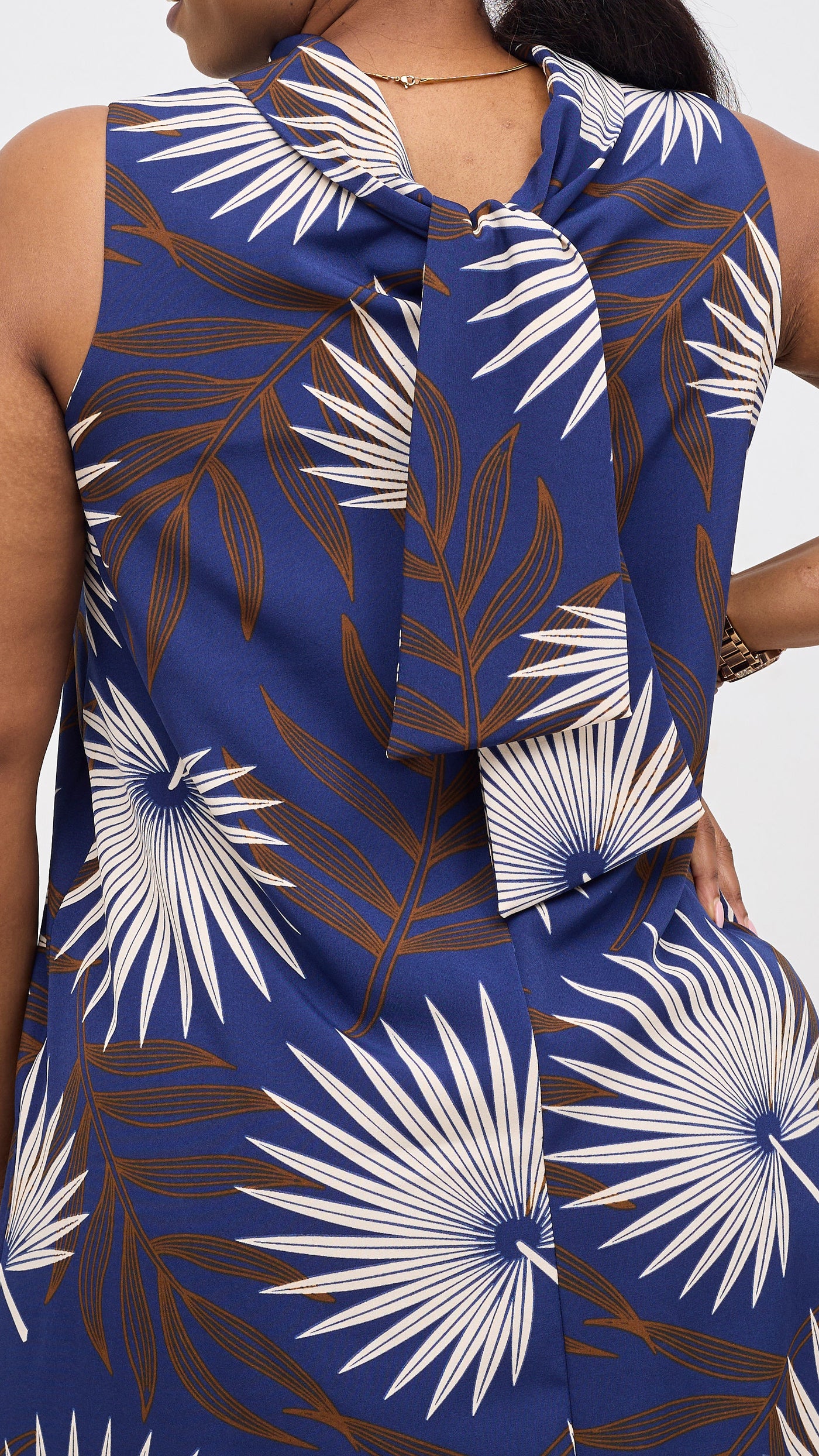 Vivo Bissa Reversible Maxi Dress - Navy / Brown Print