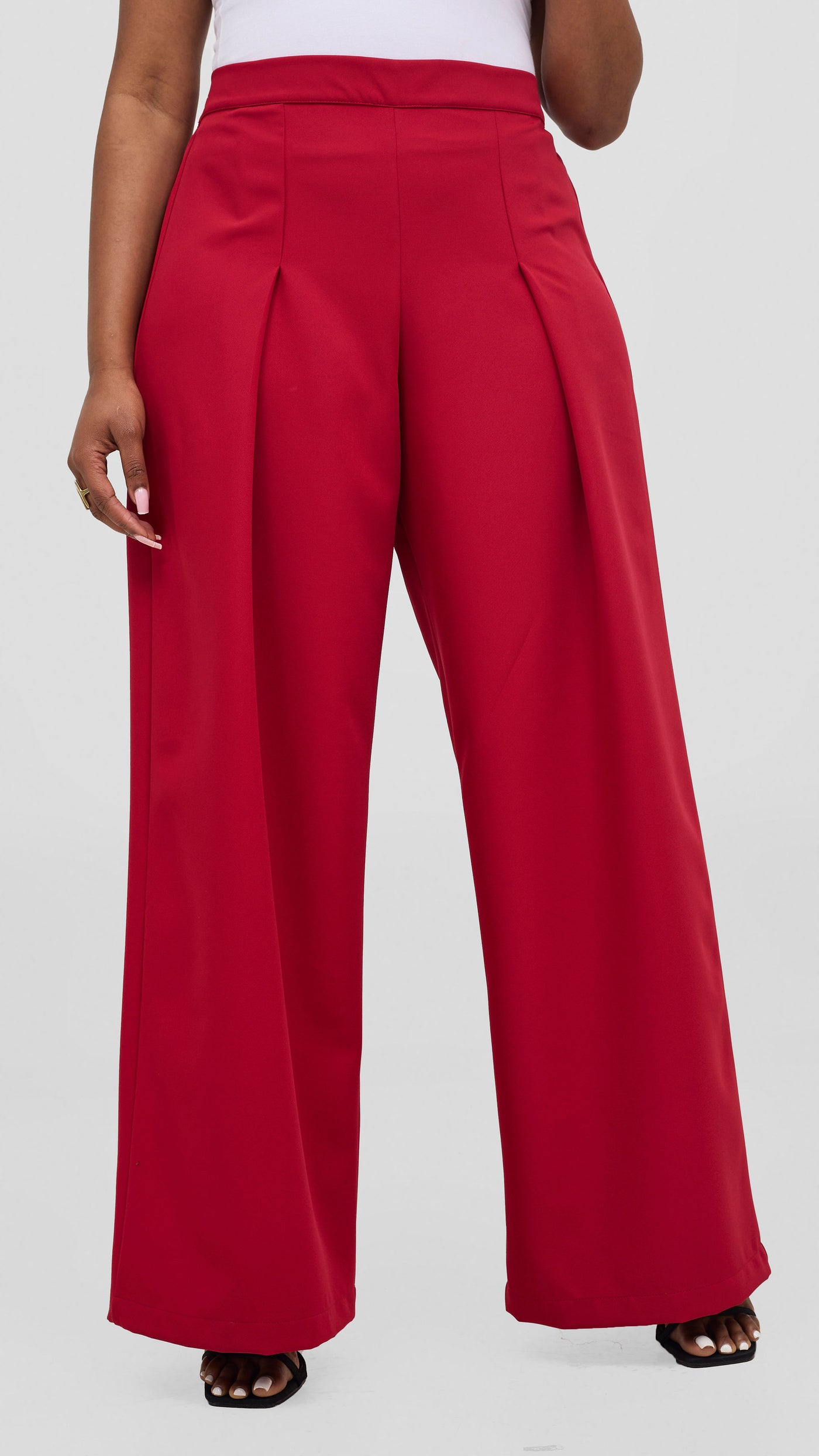 Vivo Nora Wide Leg Pants - Dark Red