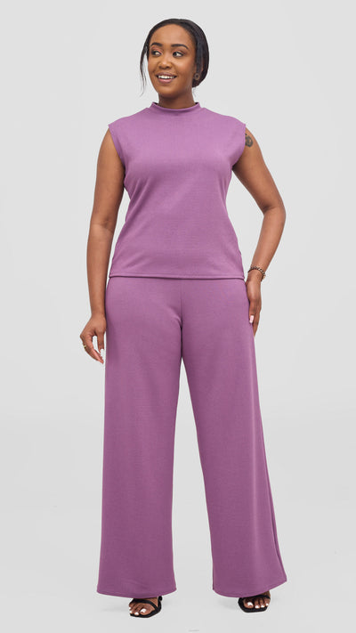 Vivo Ria Mock Neck Top - Lilac
