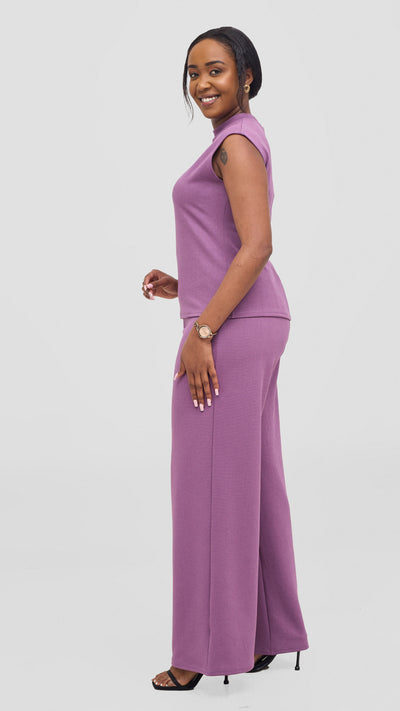 Vivo Ria Mock Neck Top - Lilac