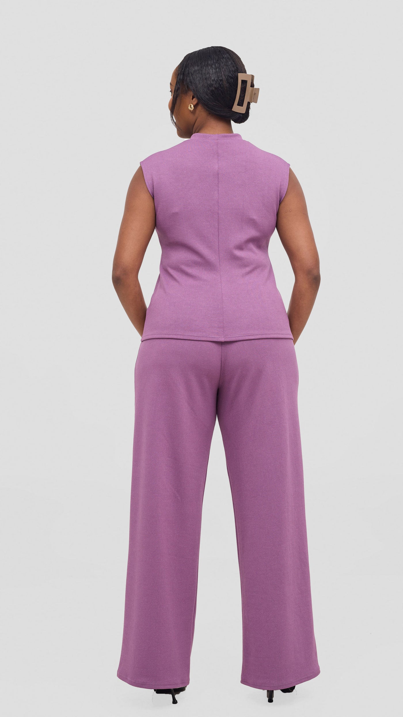 Vivo Ria Mock Neck Top - Lilac