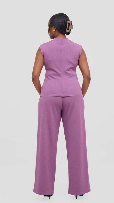 Vivo Ria Mock Neck Top - Lilac