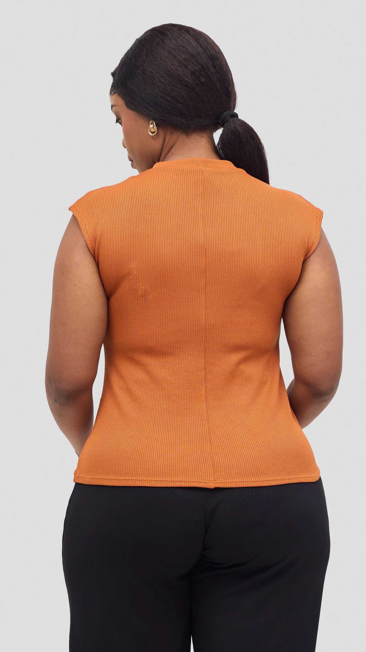 Vivo Ria Mock Neck Top - Rust