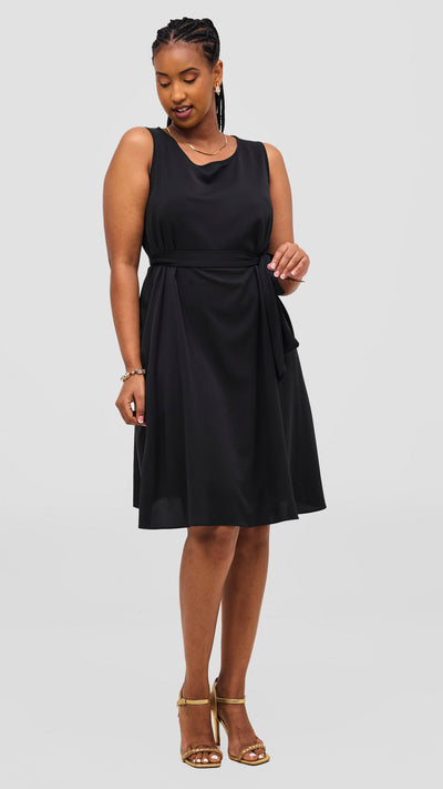 Vivo Basic Sleeveless Tent Dress - Black